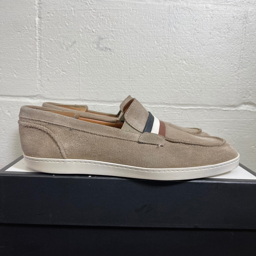 Allen Edmonds Randolph Brown Suede Loafers Striped Casual Shoes Men's 10.5 E